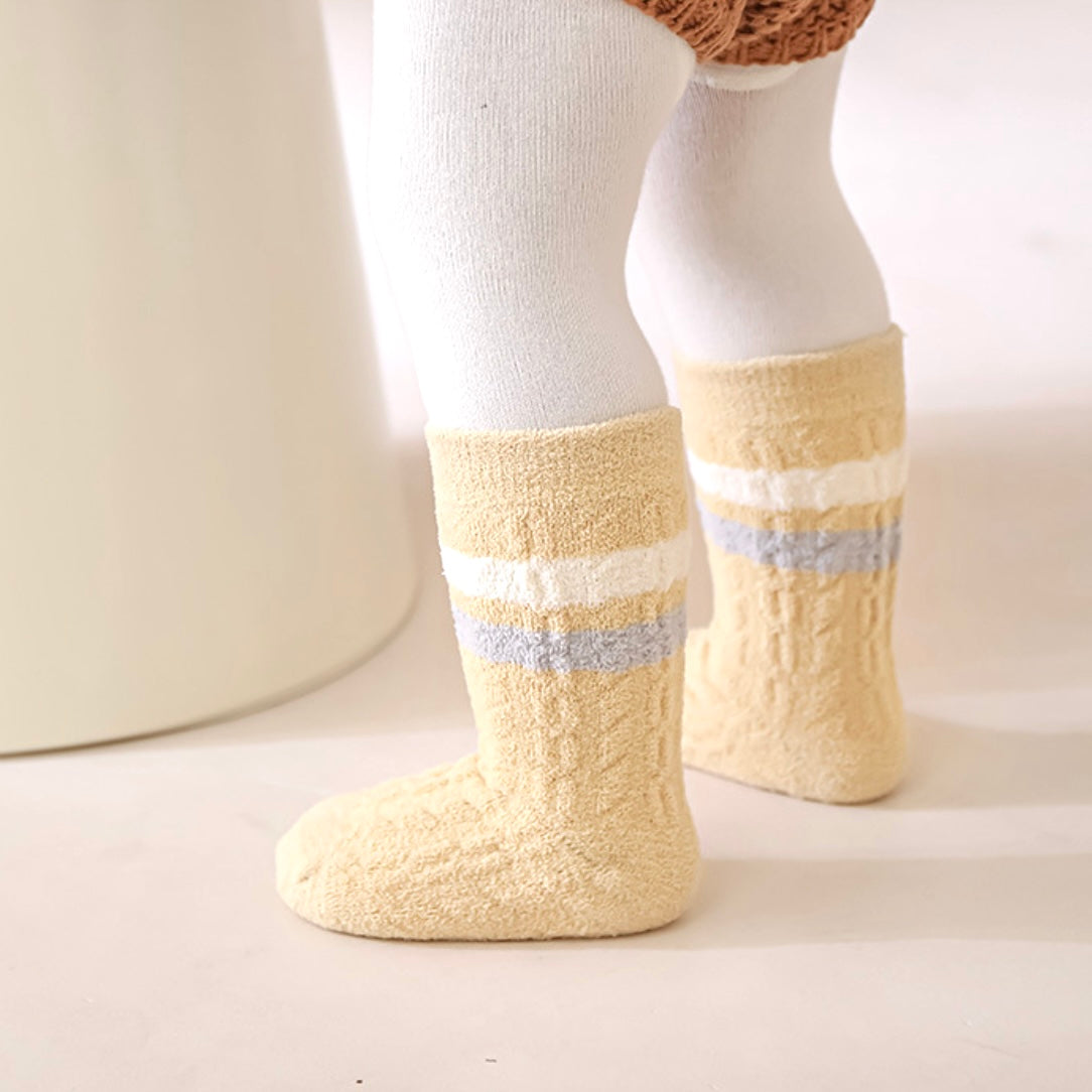 Striped Cable Knit Baby Socks – Various Colours