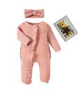 Newborn Baby Girl Knit Ruffle Jumpsuit