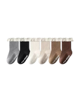 5-Pack Ribbed Lace Cotton Baby Socks – Neutral Mix – Baby & Toddler