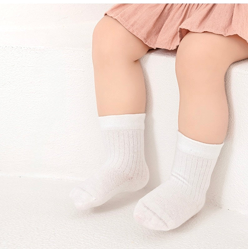 5-Pack Essential Ribbed Baby Socks – Soft Cotton Everyday Socks