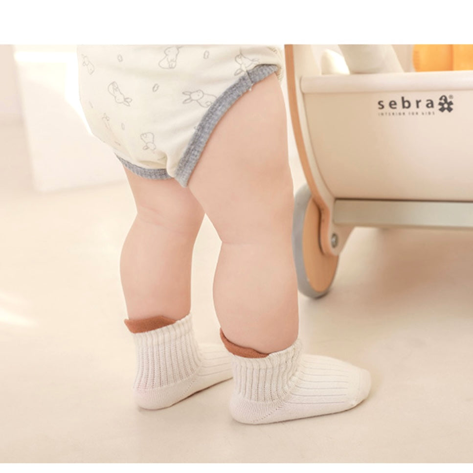 3-Pack Anti-Slip Ribbed Baby Socks – Cotton Grip Socks for Baby &amp; Toddler