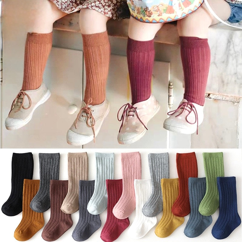 Ribbed Long Cotton Baby Socks – Multi-Colour – Baby &amp; Toddler
