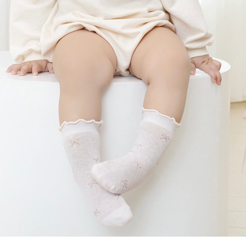 5-Pack Pastel Lace-Trim Baby Socks – Soft Cotton Baby Socks with Frilled Edge