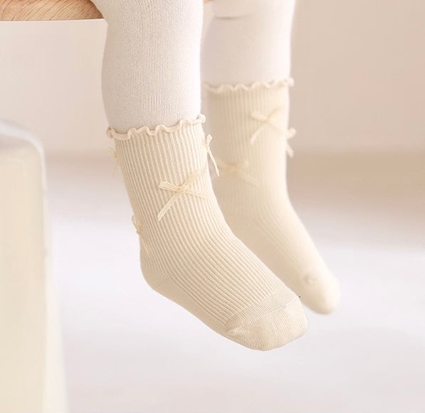 5-Pack Lace Edge Cotton Socks – Neutral Mix – Baby &amp; Toddler