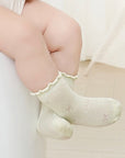 5-Pack Pastel Lace-Trim Baby Socks – Soft Cotton Baby Socks with Frilled Edge