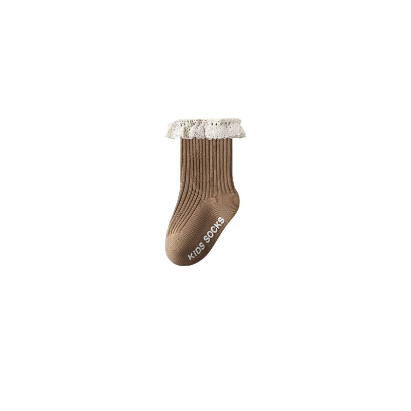 5-Pack Ribbed Lace Cotton Baby Socks – Neutral Mix – Baby &amp; Toddler