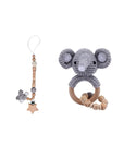 Crochet Elephant Rattle & Dummy Clip Set