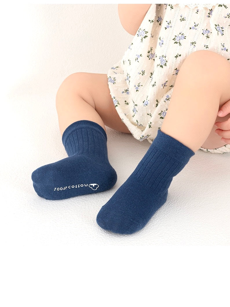 5-Pack Essential Ribbed Baby Socks – Soft Cotton Everyday Socks