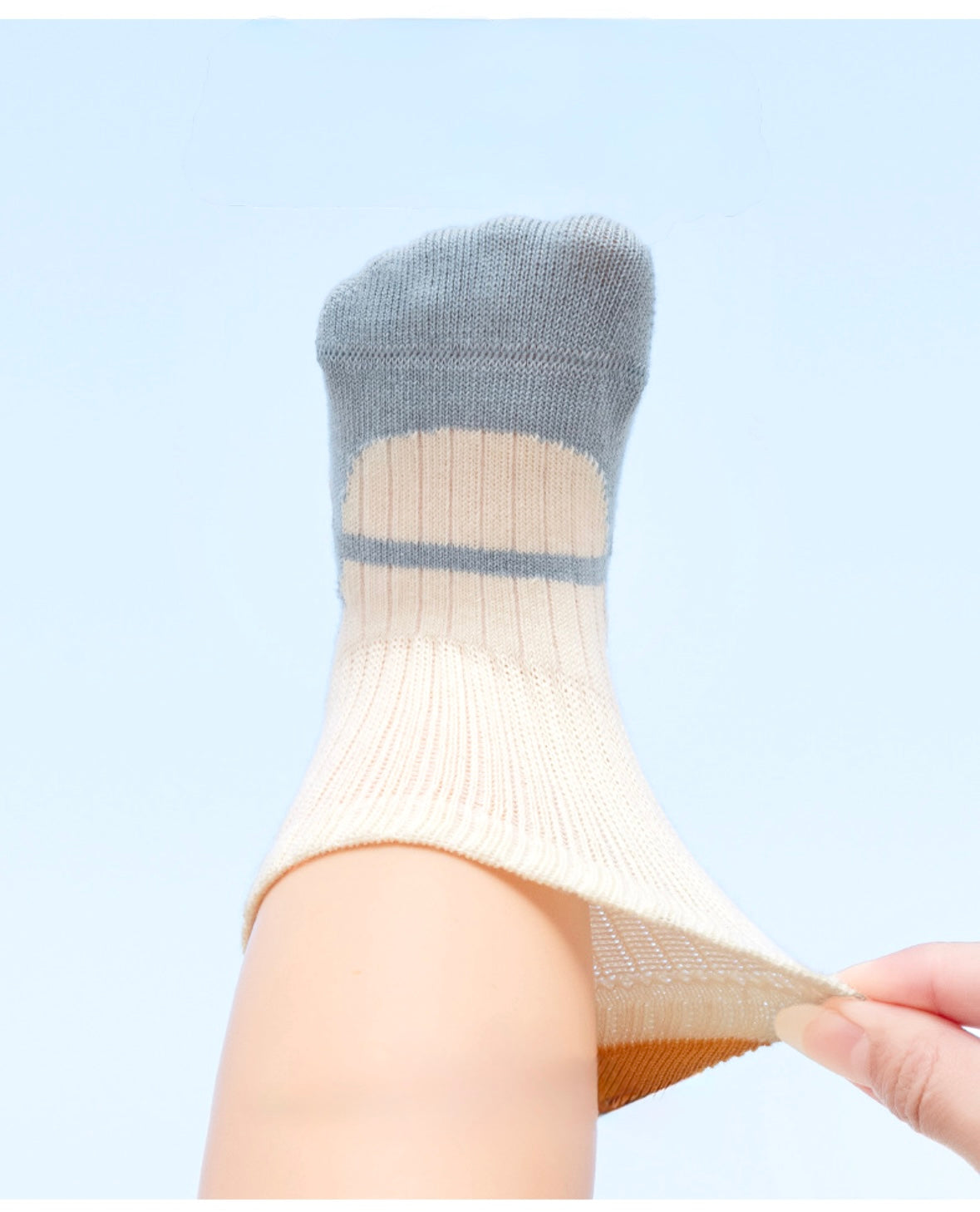 6-Pack Colour-Tip Anti-Slip Baby Socks – Cotton Grip Socks for Baby &amp; Toddler