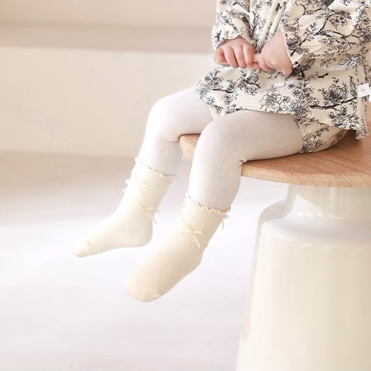 5-Pack Lace Edge Cotton Socks – Neutral Mix – Baby &amp; Toddler