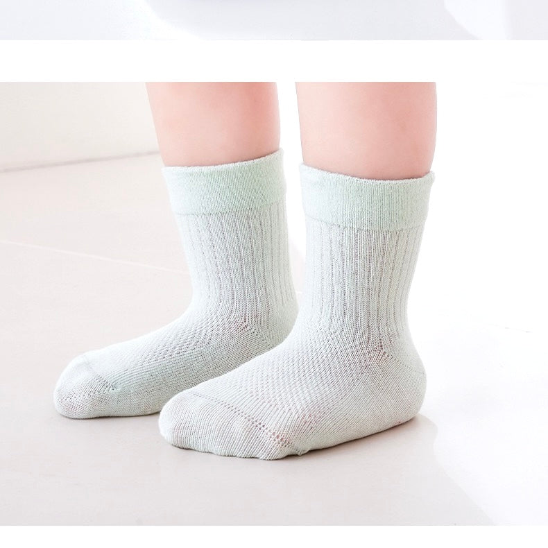 6-Pack Pastel Cable Knit Anti-Slip Baby Socks – Soft Cotton Grip Socks