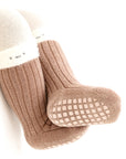 Two-Tone Anti-Slip Baby Socks - Ribbed Cotton Grip - Single Pair