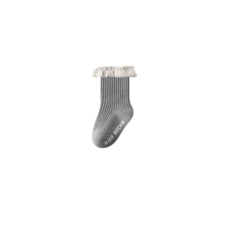 5-Pack Ribbed Lace Cotton Baby Socks – Neutral Mix – Baby &amp; Toddler
