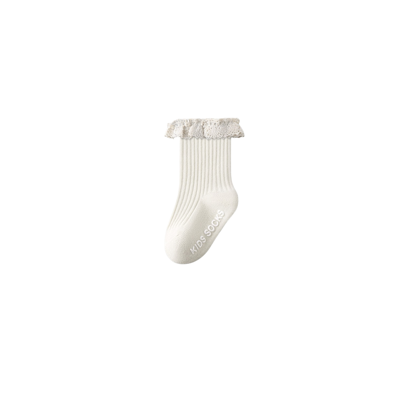 5-Pack Ribbed Lace Cotton Baby Socks – Neutral Mix – Baby &amp; Toddler