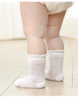 5-Pack Pastel Lace-Trim Baby Socks – Soft Cotton Baby Socks with Frilled Edge