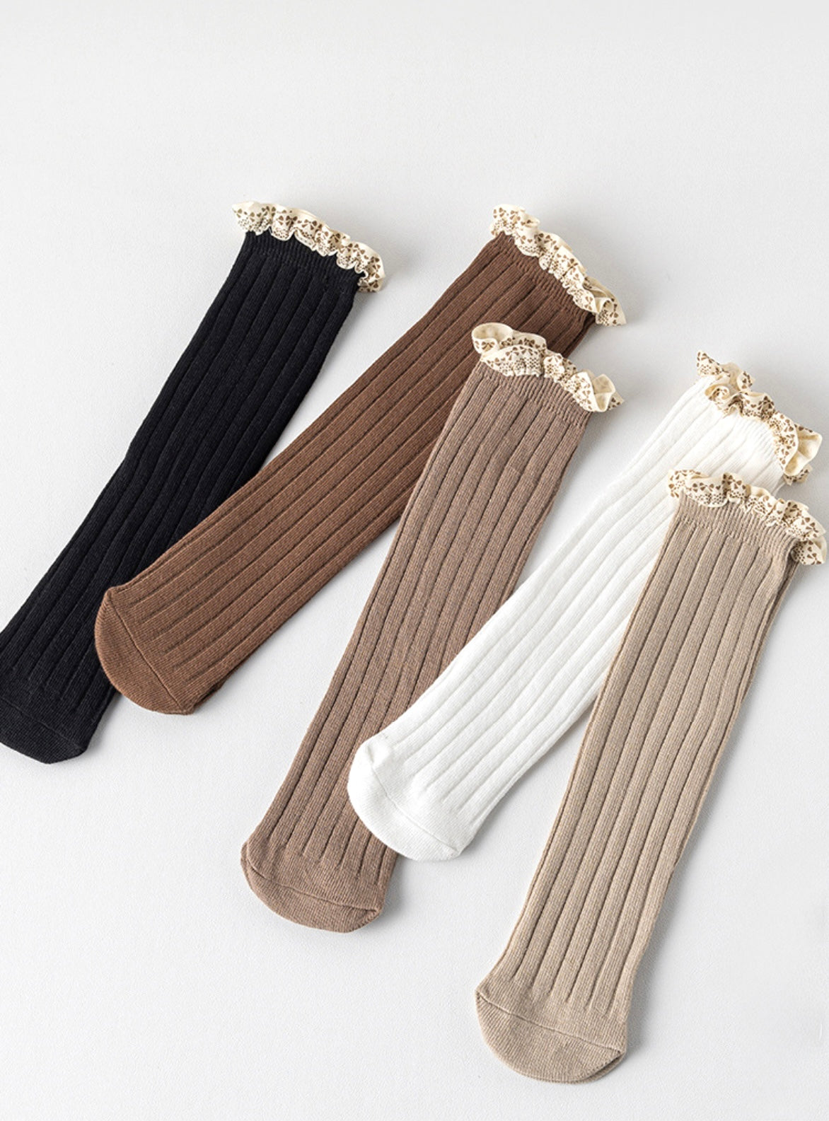 Ribbed Long Lace Baby Socks – Multi Color – Baby &amp; Toddler