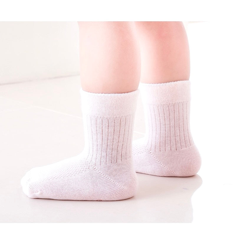 6-Pack Pastel Cable Knit Anti-Slip Baby Socks – Soft Cotton Grip Socks