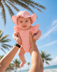 Baby Pink Gingham Frill Swimsuit