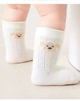 3-Pack Bear Face Baby Socks – Soft Cotton Embroidered Animal Baby Socks