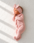 Newborn Baby Girl Knit Ruffle Jumpsuit