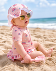 Baby Strawberry Print Short Sleeve Swimsuit