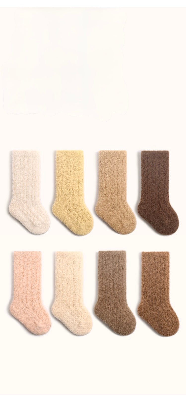 Cable Knit Winter Long Baby Socks – Warm Cotton Knee-High Socks