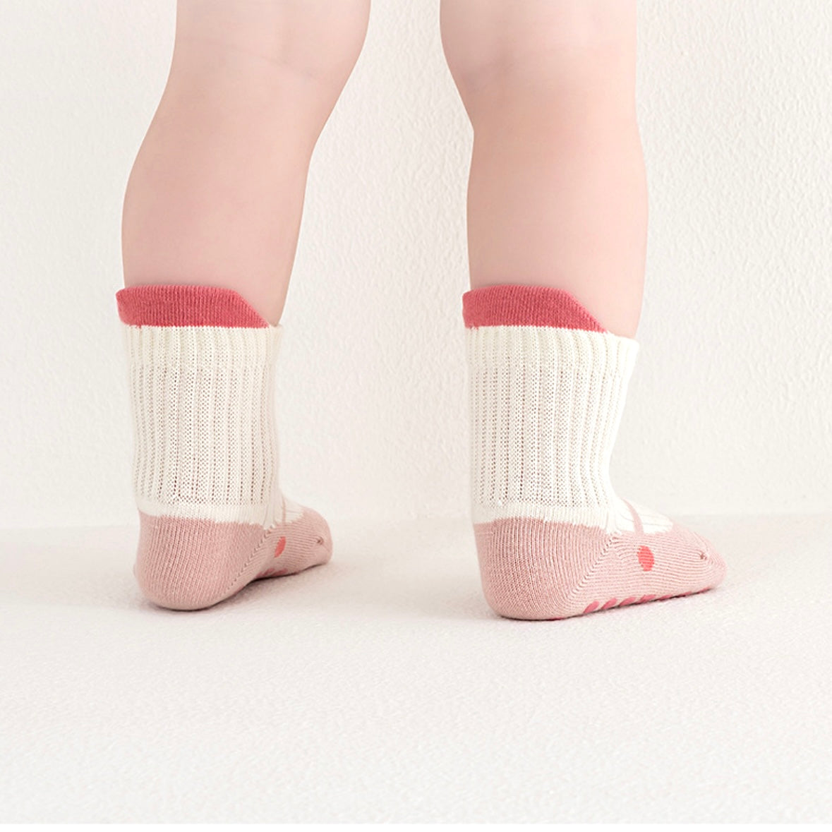 6-Pack Colour-Tip Anti-Slip Baby Socks – Cotton Grip Socks for Baby &amp; Toddler