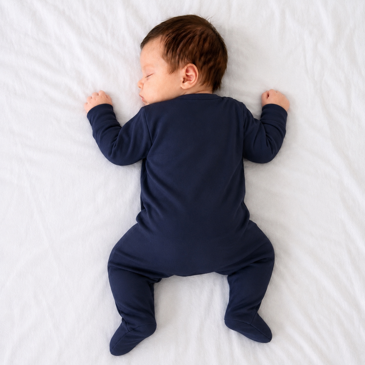 Solid Cotton Zip-Up Baby Romper – Long Sleeve Infant Sleepsuit