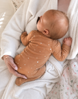 Caramel Star Print Baby Romper