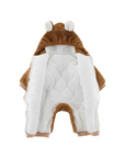 Baby Plush Jumpsuit with Bear Ear Hooded-Red