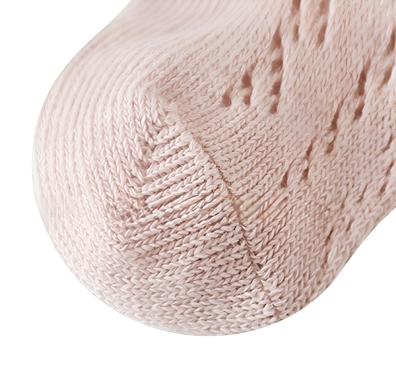 Seamless toe design of pink baby lace knee-high socks, comfortable cotton knit