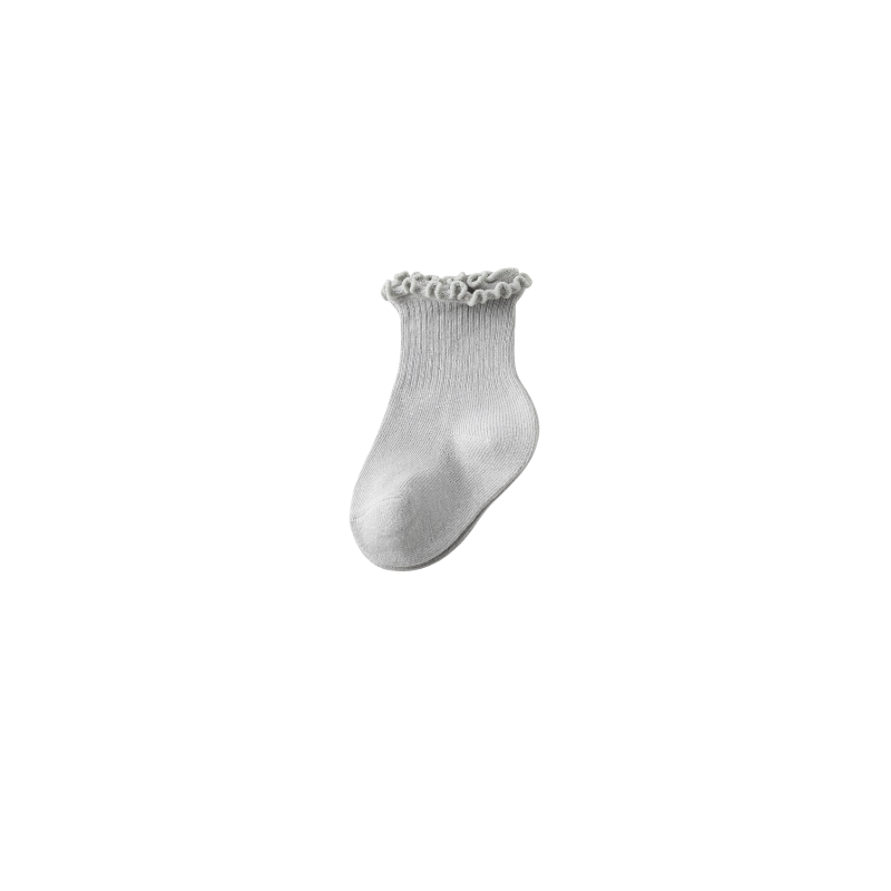 6-Pack Classic Ribbed Baby Socks – Cotton Scallop Edge Socks for Everyday Comfort