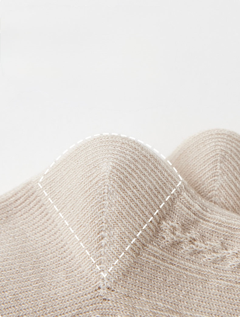 Seamless heel detail of baby socks made from Australian cotton, smooth stitching for comfort.