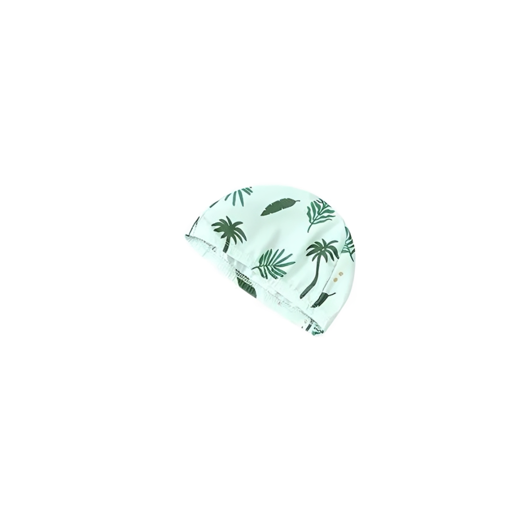 Baby tropical leaf swimsuit matching green hat, soft baby sun hat with leaf print for beach and holiday UV protection UK