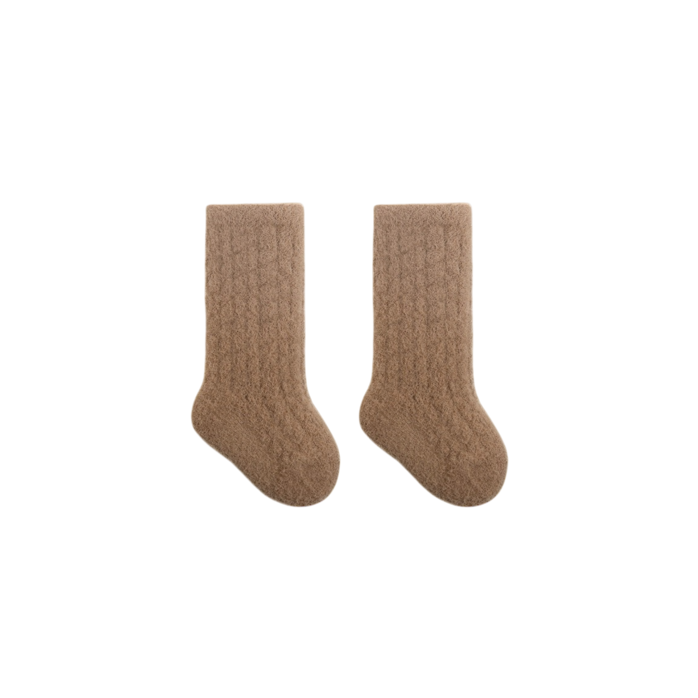 Beige and yellow cable knit baby socks – warm cotton baby socks UK
