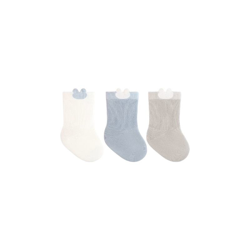 Blue and cream heart baby socks – cute soft cotton socks for newborns UK