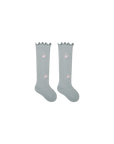 Blue pastel knee-high baby socks – soft cotton long socks for girls and boys