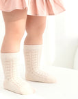 3-pack cable knit anti-slip baby socks in mixed colours – cotton non-slip socks for babies