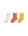 White and cream cable knit anti-slip baby socks – non-slip cotton design for infants