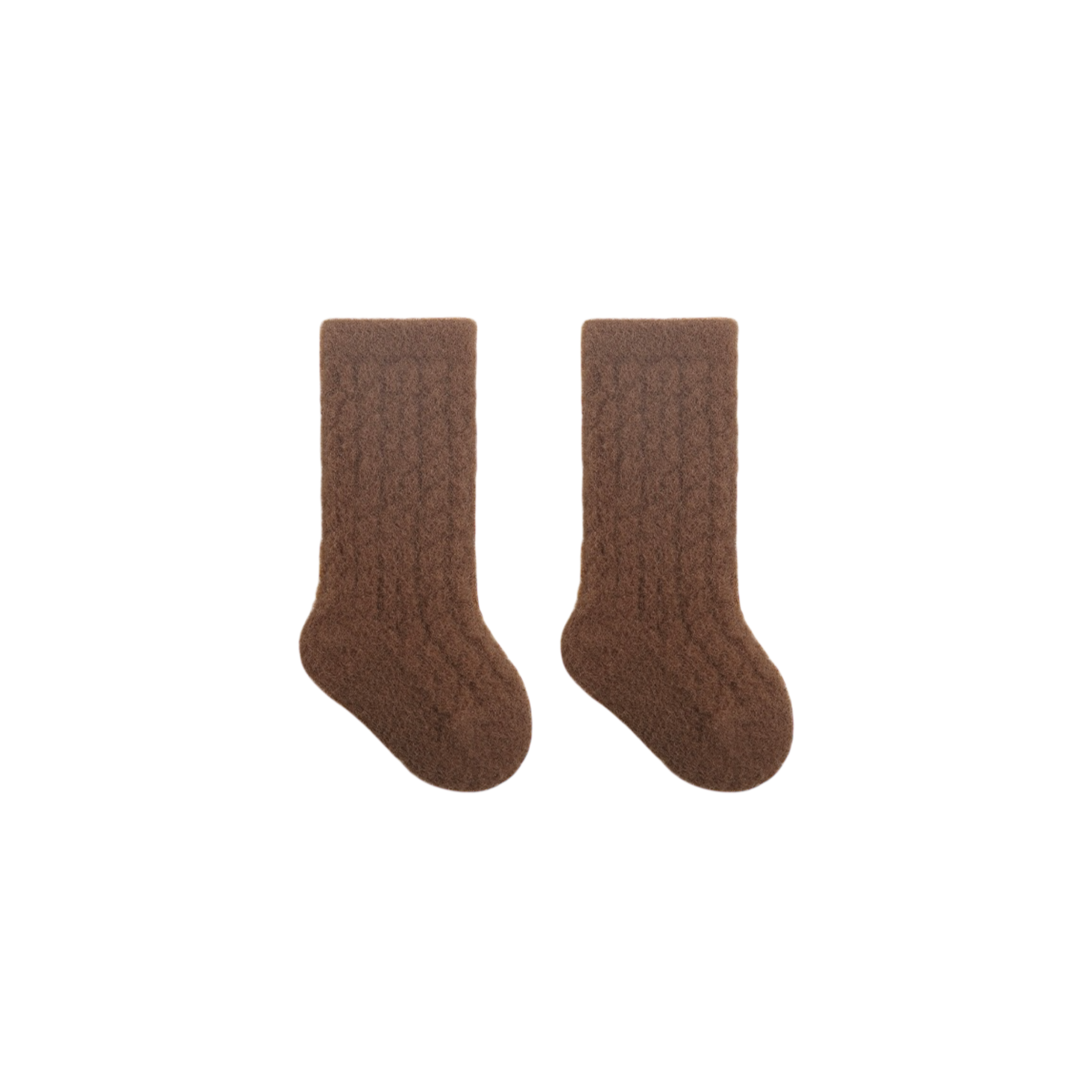 Brown cable knit long baby socks – cotton winter baby socks UK