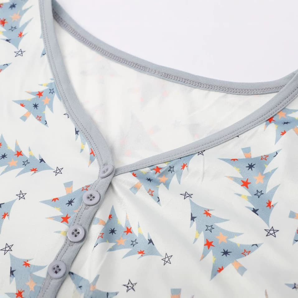 Christmas pajamas with festive tree and star design