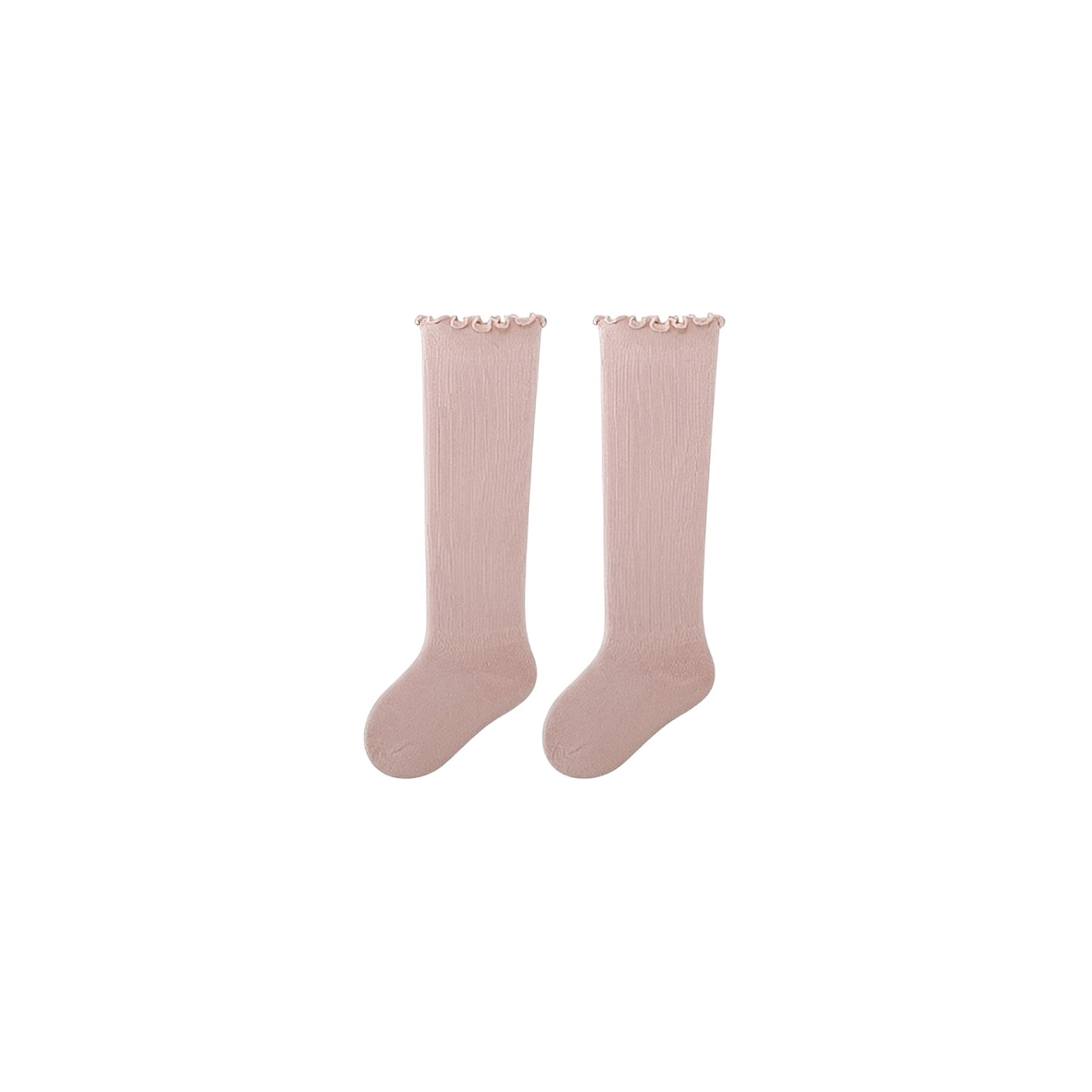 Classic ribbed long baby socks beige – cotton knee-length socks UK