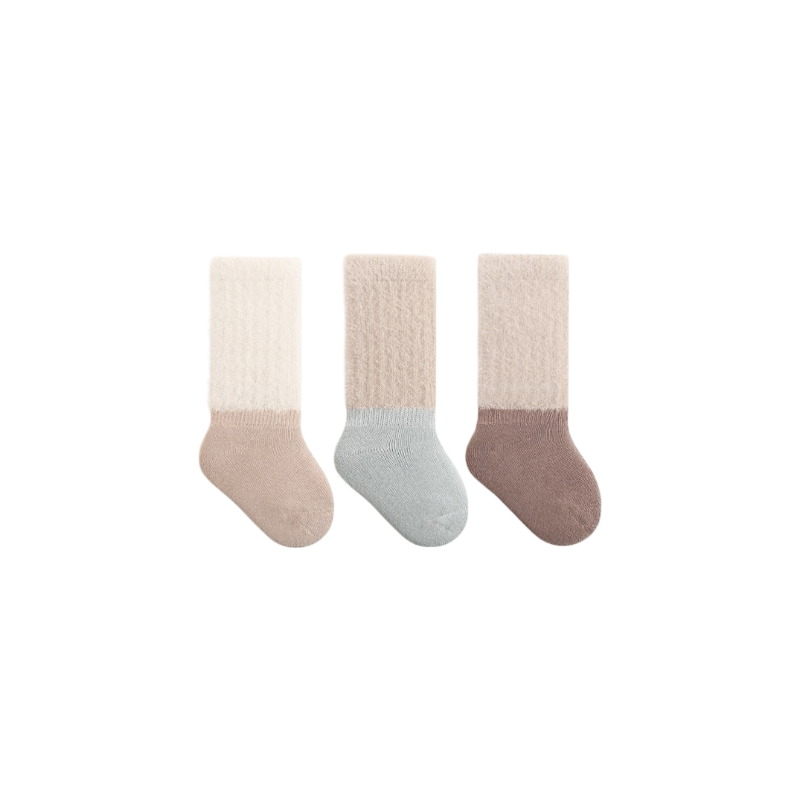 Colour block baby socks set – warm winter cotton socks UK