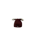 Baby knit hat with deer ear design matching romper set in soft knit fabric

