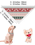 Dog bandana size guide showing small and large measurements