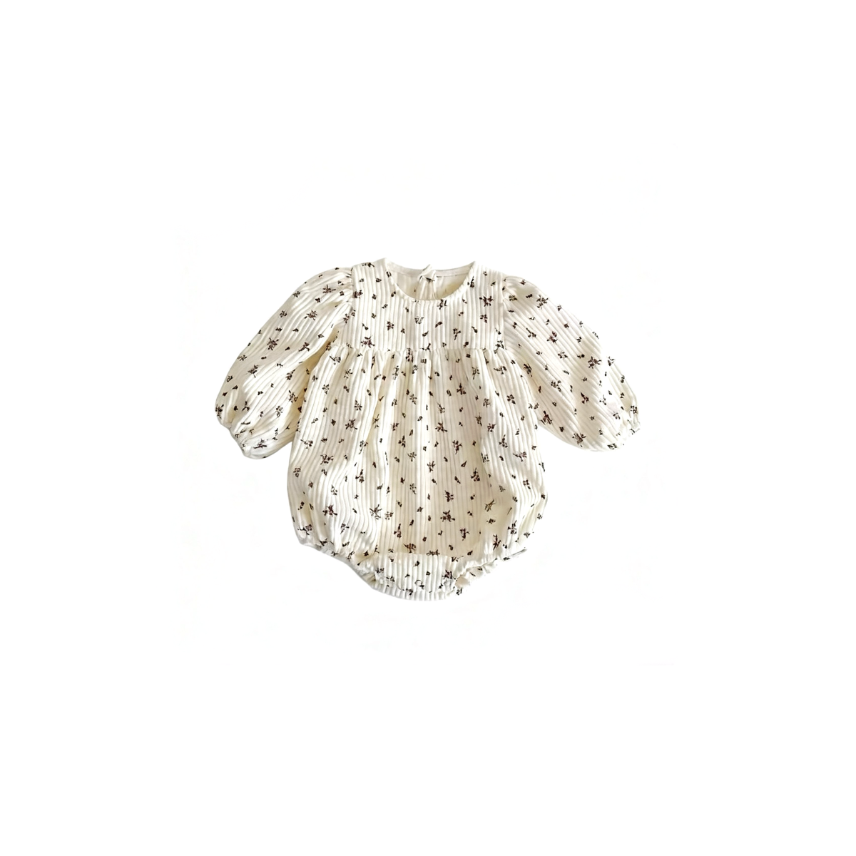 Floral cotton baby romper cream soft breathable infant romper long sleeve baby outfit floral print