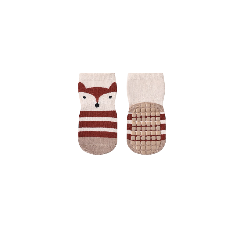Fox design anti-slip baby socks – cute animal cotton socks for infants