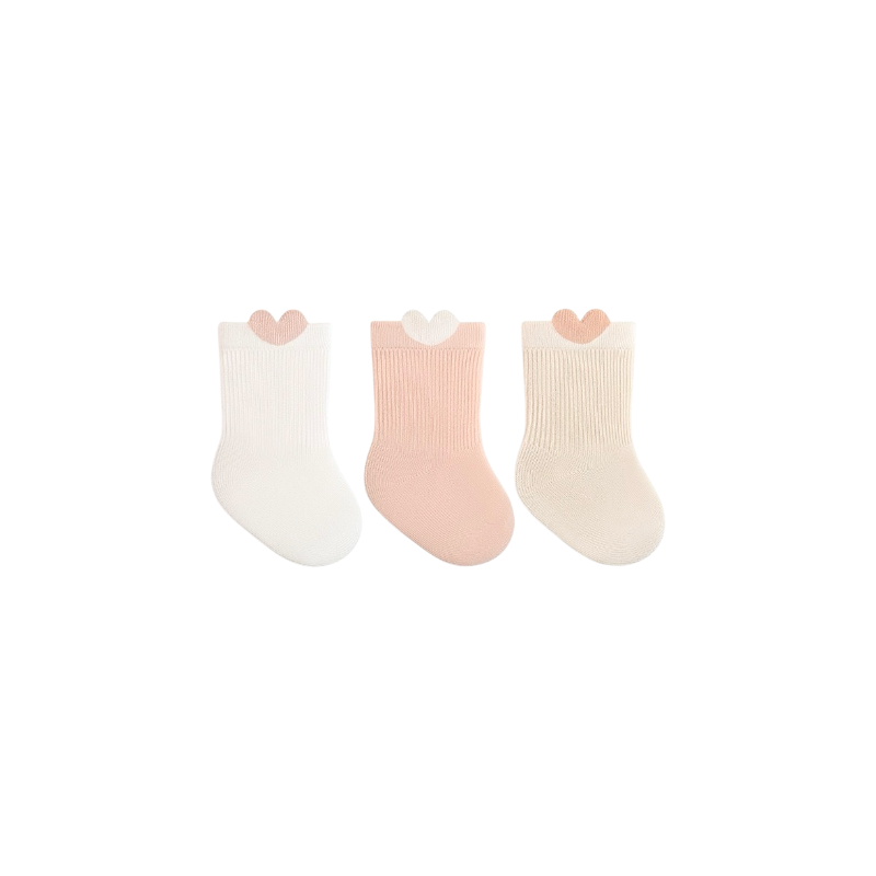 Heart trim baby socks – soft cotton pastel baby socks set UK