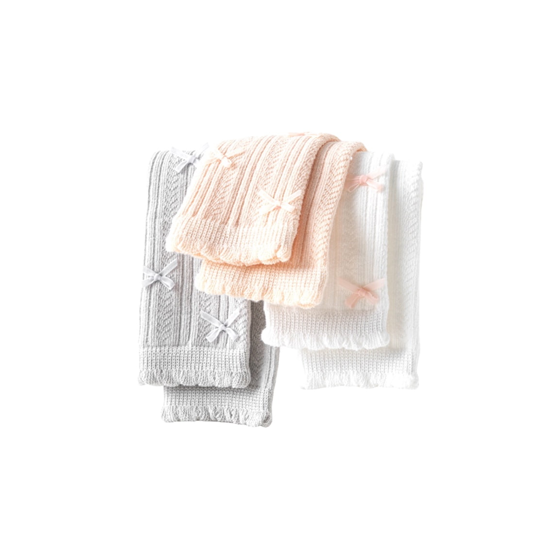 3-pair knit bow knee-high baby socks set in pastel colours – cotton comfort BabyWonders UK