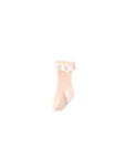 Soft pink lace frill baby socks – cute cotton hollow knit socks for toddlers

